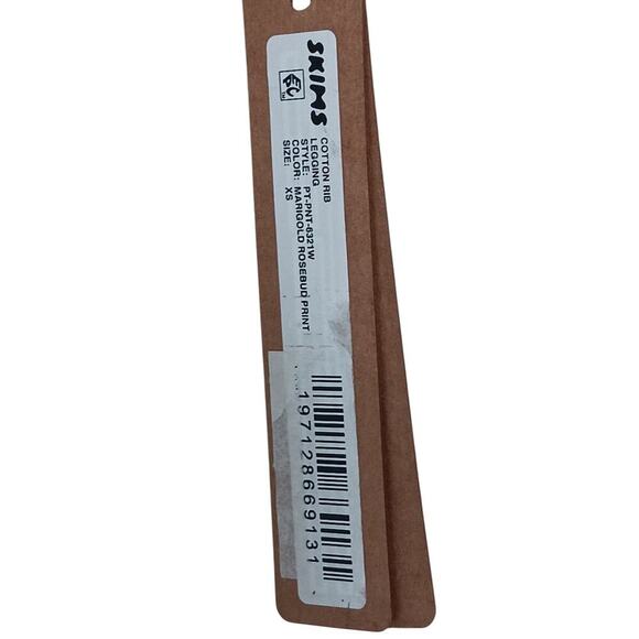 New Skims Cotton Rib Leggings XS Marigold Rosebud Print Floral Lounge Pants - Picture 11 of 12